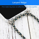 Four-corner Shockproof Transparent TPU Protective Case with Lanyard For iPhone 13 Pro Max(Black Green Gold)