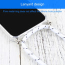 Four-corner Shockproof Transparent TPU Protective Case with Lanyard For iPhone 13 Pro Max(White Thick Black)