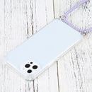 Four-corner Shockproof Transparent TPU Protective Case with Lanyard For iPhone 13 Pro Max(Purple Blue)