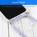 Four-corner Shockproof Transparent TPU Protective Case with Lanyard For iPhone 13 Pro Max(Purple Blue)