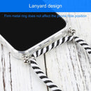 Four-corner Shockproof Transparent TPU Protective Case with Lanyard For iPhone 13 Pro Max(Black White)