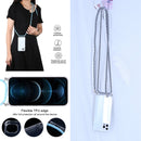 Four-corner Shockproof Transparent TPU Protective Case with Lanyard For iPhone 13 Pro Max(Black White)