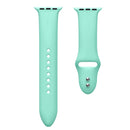 Double Nail Silicone Strap Watch Band For Apple Watch Series 7 45mm / 6 & SE & 5 & 4 44mm / 3 & 2 & 1 42mm(Mint Green)