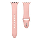 Double Nail Silicone Strap Watch Band For Apple Watch Series 7 45mm / 6 & SE & 5 & 4 44mm / 3 & 2 & 1 42mm(Rose Gold)