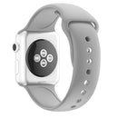 Double Nail Silicone Strap Watch Band For Apple Watch Series 7 45mm / 6 & SE & 5 & 4 44mm / 3 & 2 & 1 42mm(Grey)