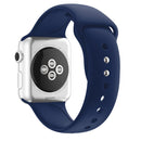 Double Nail Silicone Strap Watch Band For Apple Watch Series 7 45mm / 6 & SE & 5 & 4 44mm / 3 & 2 & 1 42mm(Midnight Blue)