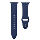 Double Nail Silicone Strap Watch Band For Apple Watch Series 7 45mm / 6 & SE & 5 & 4 44mm / 3 & 2 & 1 42mm(Midnight Blue)