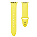 Double Nail Silicone Strap Watch Band For Apple Watch Series 7 45mm / 6 & SE & 5 & 4 44mm / 3 & 2 & 1 42mm(Yellow)