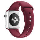 Double Nail Silicone Strap Watch Band For Apple Watch Series 7 45mm / 6 & SE & 5 & 4 44mm / 3 & 2 & 1 42mm(Wine Red)