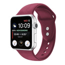 Double Nail Silicone Strap Watch Band For Apple Watch Series 7 45mm / 6 & SE & 5 & 4 44mm / 3 & 2 & 1 42mm(Wine Red)