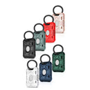 Tank Armor Anti-scratch Shockproof Carbon Fiber TPU Protective Cover Case with Keychain Ring Loop For AirTag(Black)