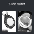 Octagonal Style Anti-scratch Shockproof Carbon Fiber TPU Case with Keychain Ring Loop For AirTag(Black)