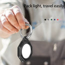 Octagonal Style Anti-scratch Shockproof Carbon Fiber TPU Case with Keychain Ring Loop For AirTag(Black)
