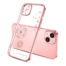 Electroplating Diamond Dandelion Pattern TPU Shockproof Protective Case For iPhone 13(Rose Gold)