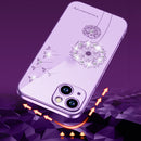 Electroplating Diamond Dandelion Pattern TPU Shockproof Protective Case For iPhone 13(Rose Gold)