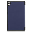For Lenovo Tab M8 3rd Gen Custer Texture Horizontal Flip Leather Case with Three-folding Holder(Blue)