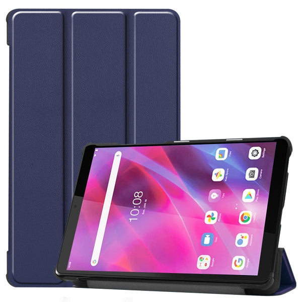For Lenovo Tab M8 3rd Gen Custer Texture Horizontal Flip Leather Case with Three-folding Holder(Blue)