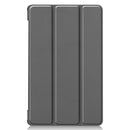 For Lenovo Tab M8 3rd Gen Custer Texture Horizontal Flip Leather Case with Three-folding Holder(Grey)