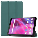 For Lenovo Tab M8 3rd Gen Custer Texture Horizontal Flip Leather Case with Three-folding Holder(Dark Green)