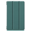 For Lenovo Tab M8 3rd Gen Custer Texture Horizontal Flip Leather Case with Three-folding Holder(Dark Green)