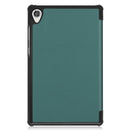 For Lenovo Tab M8 3rd Gen Custer Texture Horizontal Flip Leather Case with Three-folding Holder(Dark Green)