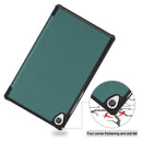 For Lenovo Tab M8 3rd Gen Custer Texture Horizontal Flip Leather Case with Three-folding Holder(Dark Green)