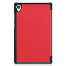 For Lenovo Tab M8 3rd Gen Custer Texture Horizontal Flip Leather Case with Three-folding Holder(Red)