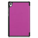 For Lenovo Tab M8 3rd Gen Custer Texture Horizontal Flip Leather Case with Three-folding Holder(Purple)