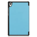 For Lenovo Tab M8 3rd Gen Custer Texture Horizontal Flip Leather Case with Three-folding Holder(Sky Blue)