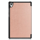 For Lenovo Tab M8 3rd Gen Custer Texture Horizontal Flip Leather Case with Three-folding Holder(Rose Gold)