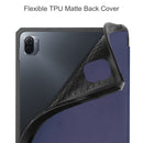 For Xiaomi Pad 5 / 5 Pro Custer Texture Horizontal Flip Leather Case with Three-folding Holder & Sleep / Wake-up Function(Blue)