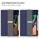 For Xiaomi Pad 5 / 5 Pro Custer Texture Horizontal Flip Leather Case with Three-folding Holder & Sleep / Wake-up Function(Blue)