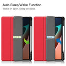 For Xiaomi Pad 5 / 5 Pro Custer Texture Horizontal Flip Leather Case with Three-folding Holder & Sleep / Wake-up Function(Red)