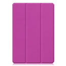 For Xiaomi Pad 5 / 5 Pro Custer Texture Horizontal Flip Leather Case with Three-folding Holder & Sleep / Wake-up Function(Purple)