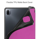 For Xiaomi Pad 5 / 5 Pro Custer Texture Horizontal Flip Leather Case with Three-folding Holder & Sleep / Wake-up Function(Purple)