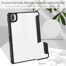 For Xiaomi Pad 5 / 5 Pro Three-fold Transparent TPU Horizontal Flip Leather Case with Pen Slot & Three-fold Holder & Sleep / Wake-up Function(Black)