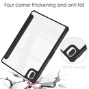 For Xiaomi Pad 5 / 5 Pro Three-fold Transparent TPU Horizontal Flip Leather Case with Pen Slot & Three-fold Holder & Sleep / Wake-up Function(Black)