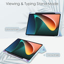 For Xiaomi Pad 5 / 5 Pro Three-fold Transparent TPU Horizontal Flip Leather Case with Pen Slot & Three-fold Holder & Sleep / Wake-up Function(Sky Cloud Blue)