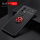For vivo X70 Pro Metal Ring Holder 360 Degree Rotating TPU Case(Black+Red)