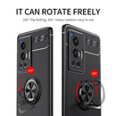 For vivo X70 Pro Metal Ring Holder 360 Degree Rotating TPU Case(Black+Red)
