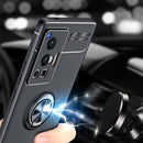 For vivo X70 Pro Metal Ring Holder 360 Degree Rotating TPU Case(Black+Red)