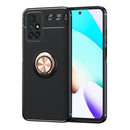 For Xiaomi Redmi 10 Metal Ring Holder 360 Degree Rotating TPU Case(Black+Rose Gold)
