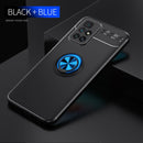 For Xiaomi Redmi 10 Metal Ring Holder 360 Degree Rotating TPU Case(Black+Blue)