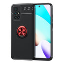 For Xiaomi Redmi 10 Metal Ring Holder 360 Degree Rotating TPU Case(Black+Red)