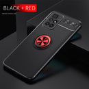 For Xiaomi Redmi 10 Metal Ring Holder 360 Degree Rotating TPU Case(Black+Red)