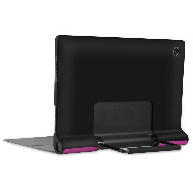 For Lenovo Yoga Tab 11 Custer Texture Horizontal Flip PU Leather Case with Holder & Sleep / Wake-up Function(Purple)