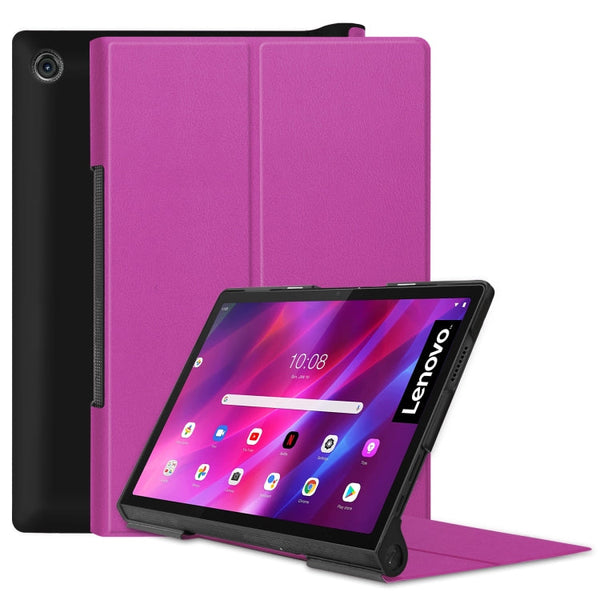 For Lenovo Yoga Tab 11 Custer Texture Horizontal Flip PU Leather Case with Holder & Sleep / Wake-up Function(Purple)