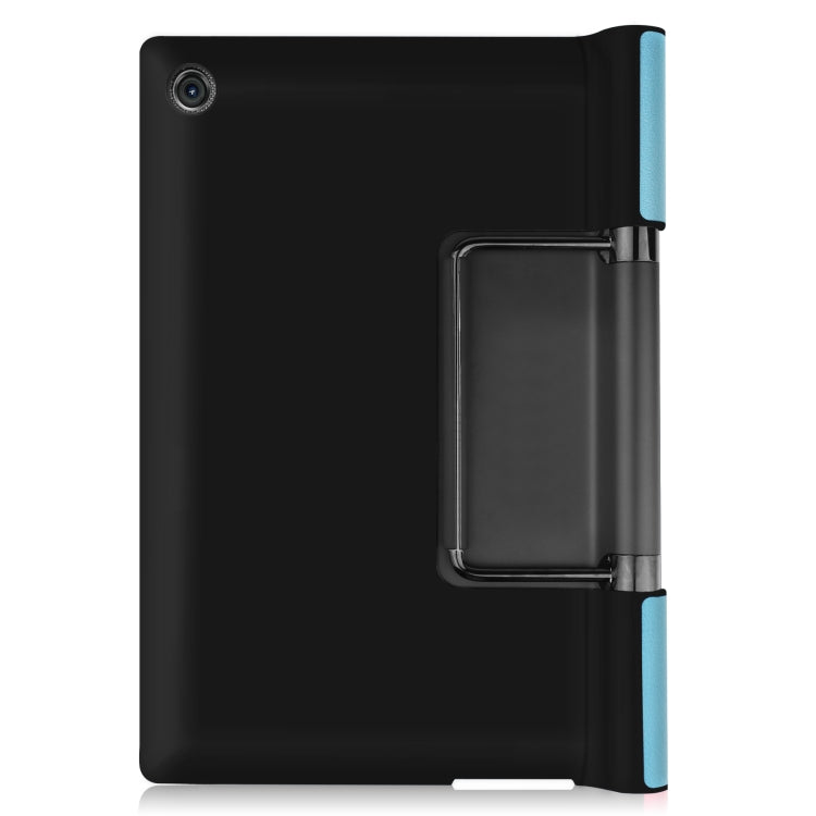 For Lenovo Yoga Tab 11 Custer Texture Horizontal Flip PU Leather Case with Holder & Sleep / Wake-up Function(Sky Blue)