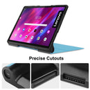 For Lenovo Yoga Tab 11 Custer Texture Horizontal Flip PU Leather Case with Holder & Sleep / Wake-up Function(Sky Blue)