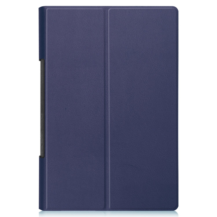 For Lenovo Yoga Tab 11 Custer Texture Horizontal Flip PU Leather Case with Holder & Sleep / Wake-up Function(Dark Blue)